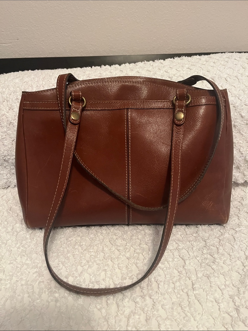 Patricia Nash Rich Chestnut Leather Shoulder Tote